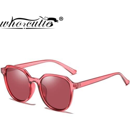 2020 Retro Oversized Sunglasses Women Brand Design Vintage Red Wine Transparent Frame Female Round Square Tint Sun Glasses S192