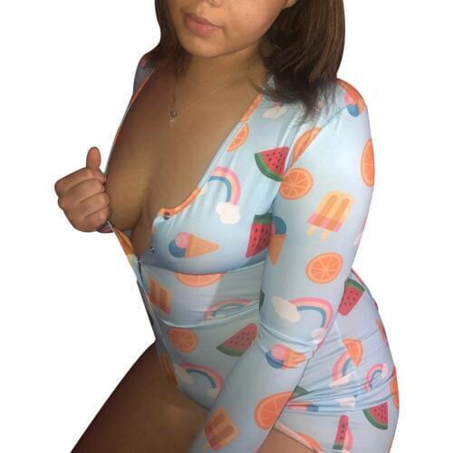 Womens Sports Jumpsuit V Neck Long Sleeve Bodysuit Romper Pajamas Playsuit Short Pants Tracksuit Gym Fittness Outfits /2