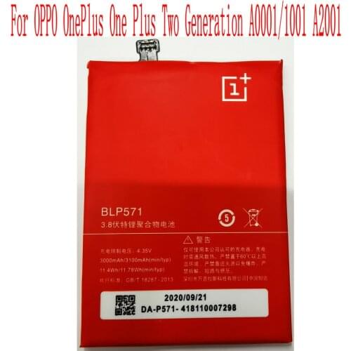 100% Brand new High Quality 3100mAh BLP571 Battery For OPPO OnePlus One Plus Two Generation A0001/1001 A2001 Mobile Phone