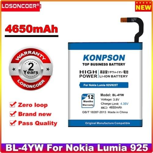 100% New 4650mAh BL-4YW Battery BL4YW For Nokia Lumia 925 925T Phone