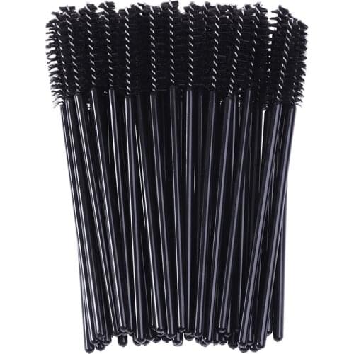 100 Pcs Black Eyelash Disposable Brushes Makeup Eyebrow Brushes Mascara Wands Applicator Wholesale