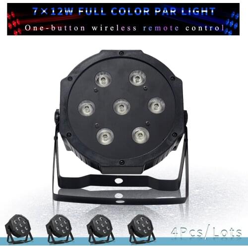 4Pcs/lots 7x18w 6 in 1 Par Led Light RGBWA UV Plastic Par Light 7*18W Led Par Staining Light Wall Washer For Stage Wedding Disco