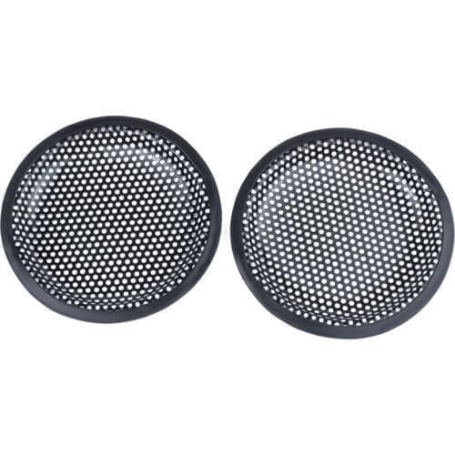 6.5inch Metal Mesh Round Car Woofer Cover Speaker Grill Black 2 Pcs