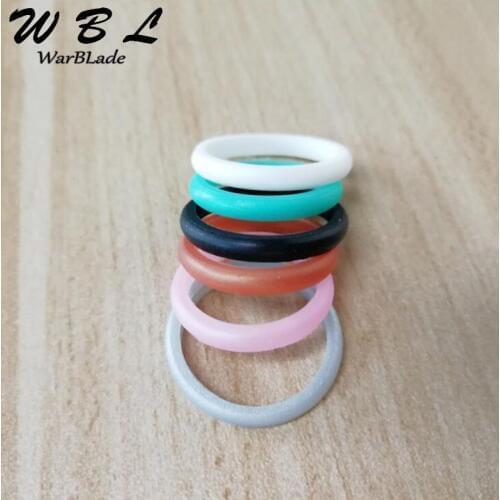 7pcs Hypoallergenic Crossfit Flexible Glitter Silicone Ring 4-10 Size For Women Wedding Rings Food Grade FDA Rubber Finger Ring