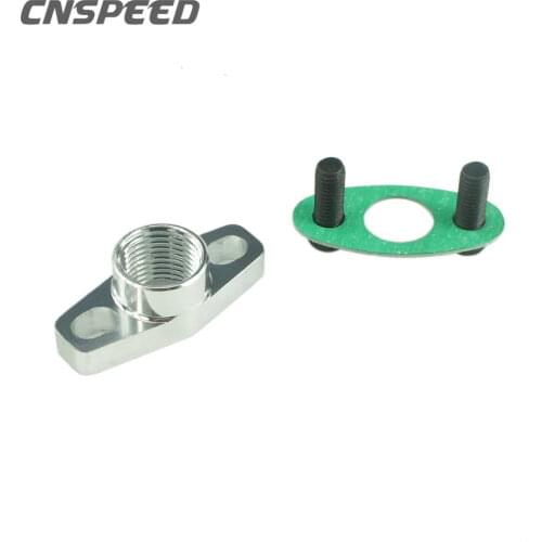 CNSPEED NEW ALUMINUM AN10 1/2NPT T3 T4 TURBO OIL DRAIN RETURN FLANGE ADAPTER KIT Turbo fitting YC100756