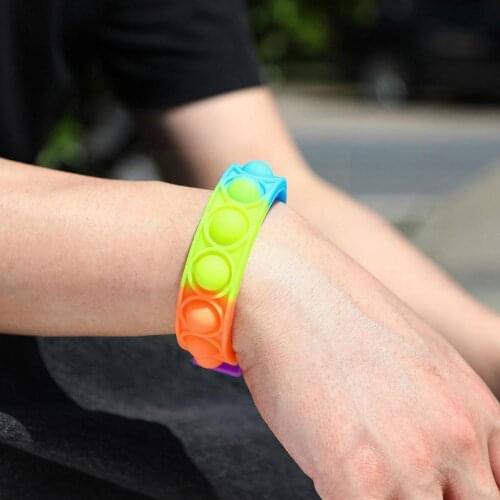 1PC Decompression Bracelet Toys Silicone Soft Bubble And Anti Adult Wristband Children Press Up Toy Push Stress E8E2