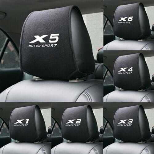 1PCS Car headrest cover fit for X1 X2 X3 X4 X5 X6 X7 BMW Auto accessories car styling