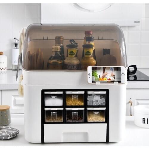 Home Organization and Storage Storage Rack Seasoning Storage Box Seasoning Pot Set Storage Rack Kitchen Items Hanging Rack