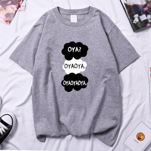 Japan Anime Oya Oya Letter Cute Print T Shirt For Girls Harajuku Oversize Tee Shirt Hip Hop Brand T-Shirts 2021 Woman T-Shirt