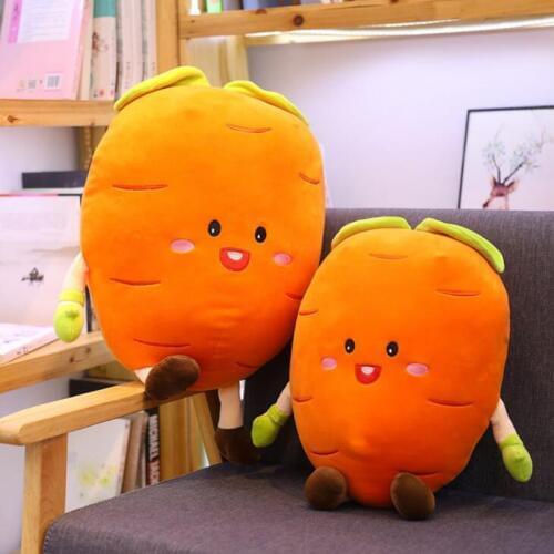 50/60cm Creative Simulation Fat Carrot Plush Toy Stuffed Plant With Down Cotton Super Soft Pillow Cushions Lovely Gift For Girl