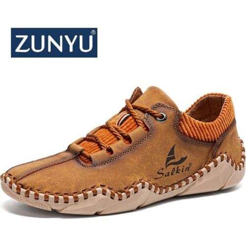 ZUNYU New Handmade Leather Shoes Men Casual Sneakers Driving Shoe Leather Loafers Men Shoes Hot Sale Moccasins Man Shoe Footwear