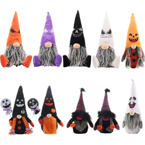 2021 New Halloween Smiley Faceless Doll Dwarf Doll Creative Faceless Doll Shop Window Venue Home Decoration Desktop Decoration