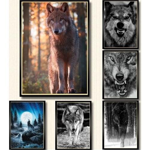 Wolf New Full Diamond Painting Cartoon Diamond Embroidery Animal Picture Mosaic Cross Stitch Home Decor Christmas gift