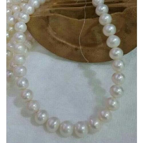 HUGE Beautiful AAA 10-11MM Australian South Sea WHITE PEARL NECKLACE 18 inch