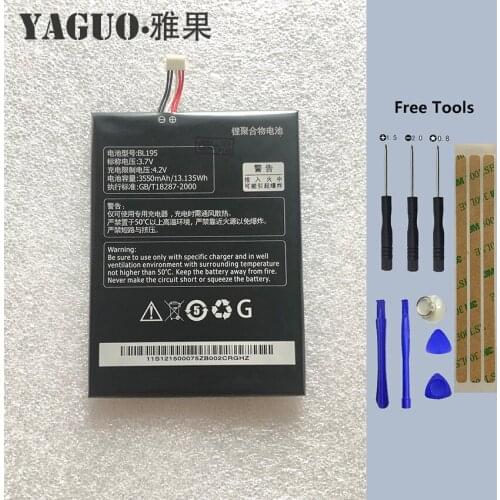 Original 3550Mah BL195 L12T1P31 Battery Li-ion BL-195 For Lenovo A2 R6907 BL 195 A2107 A2107A A2207 A2207A-H + Free Tools