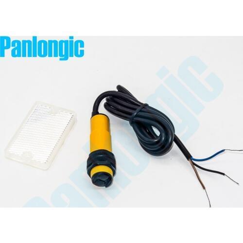 Panlongic M18 E3F-R2N2 Feedback Reflection Type DC 6-36V NPN NC Normally Close Photoelectric Sensor Switch Free Shipping