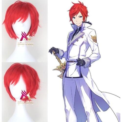 Re:Life in a Different World from Zero Reinhard van Astrea Cosplay Wigs 30cm Red Synthetic Hair Perucas Cosplay Wig +wig cap