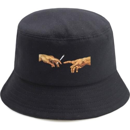 Anime cartoon Cotton bucket hat men fisherman hat US Anime casual outdoor fishing cap panama hat for Men Women