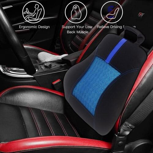 AUTOYOUTH Waist Cushion Back Support Car Cushion Memory Foam Polyester Breathable Backrest Pad Fit Body Curve Relieve Fatigue
