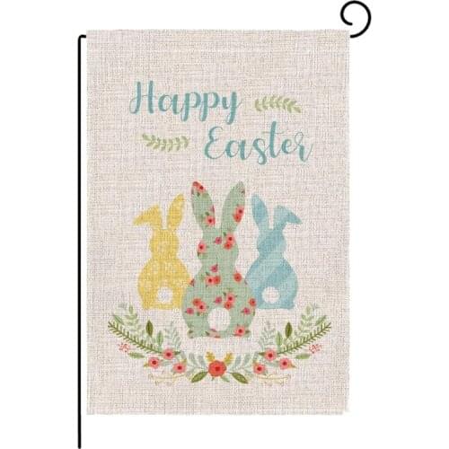 Happy Easter Day Garden Flag Double Sided Gnome Eggs Holiday House Rustic Farmhouse Yard Banner Spring Party Decoration