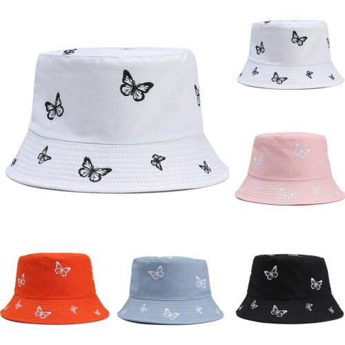 New Fisherman Hat Fashion Summer Ladies Sun Hat Tide Butterfly Printing Wild Basin Hat Hip Hop Bucket Hats Trendying Caps