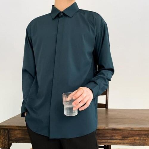 SLACTION Mens Silk Shirts