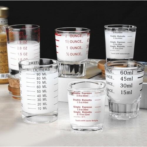 30/60 ML Glass Measuring Cup Espresso Shot Glass Liquid Glass Ounce Cup With Scale Kitchen Measure Tool Supplies
