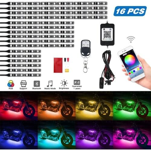 Underglow Light Flexible Strip Underbody Neon RGB LED Waterproof 12V Decorative Atmosphere Ambient Lamps For Car Motorcycle