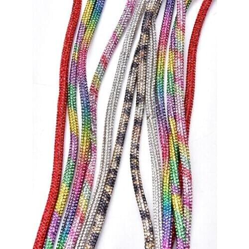 2Yards 6mm Crystal Rhinestone Trim Colorful Bridal Applique Glass Strass Banding DIY Headdress/Garment/Shoes/Bag DIY Accessories