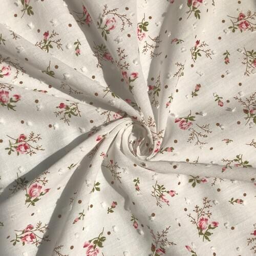 YOMDID Floral Printing Fabric Cotton Shirt Dress Clothing Fabric Decoration DIY Sewing Material Cloth Comfortable Eco-friendly
