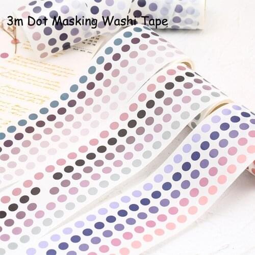 1 Roll Journal Base Element Decorative Tape Dot Masking Washi Tape DIY Scrapbooking Sticker Label Japanese Stationery