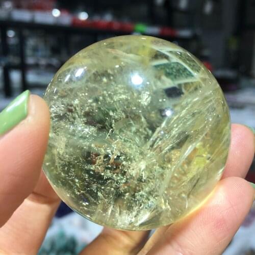 1PC Citrine Stones Ball Natural Yellow Quartz Stone Sphere Crystal Fluorite Ball Healing Gemstone ​50mm