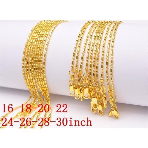 16-30 Inches Free 1PCS GOLD FILLED Column/ball Necklace Chains Making Jewelry GOLD FILLED Chains With Lobster Clasps Set