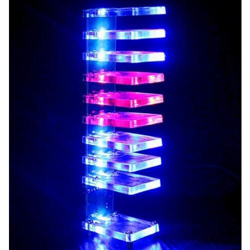 DIY VU Meter 10 Level Column Light LED Professional Electronic Crystal Sound Control Music Spectrum for Home Theater
