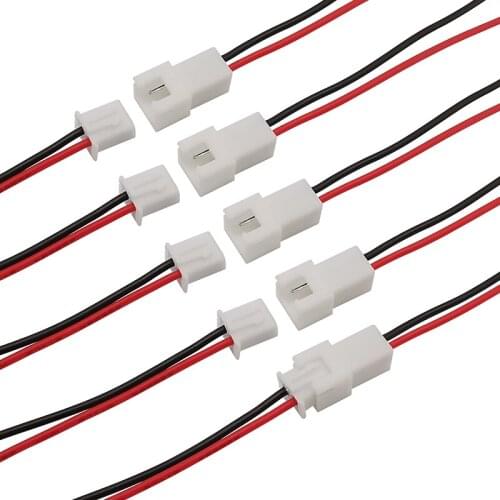 100Pcs JST XH2.54 Pitch 2.54 mm 2 Pin Male and Female Socket Wire Connector XH 2.54mm 2P Plug Jack with Cable Length 20cm 26AWG