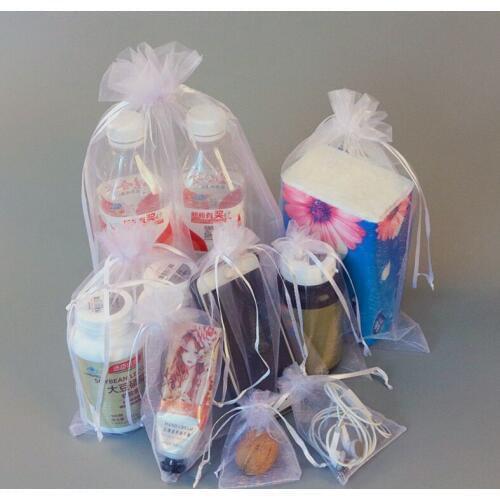 11Sizes Organza Bags Wedding Pouches Nice Gift Bag 24 Colors Jewelry packaging Transparent Gauze Party Drawable Bags 100pcs