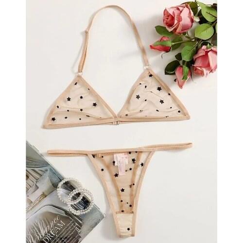 2PCs Women Lingerie Corset Lace Free Wire Racy Muslin Sleepwear Underwear Lace Front Deduction Sexy Lingerie Underwear Set