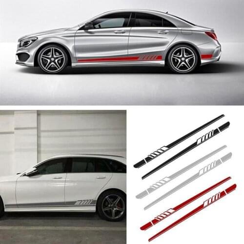 2pcs Car Side Body Sticker Vinyl Decal Long Stripe Car Sticker DIY Car Body Decals For Mercedes Benz 220x11.5CM