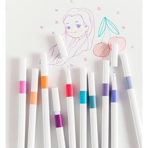 5pcs Color Liner highlighter Pen Set 0.38mm Fine Line Fiber Tip Waterproof Marker Drawing Paint School Art Supplies E6406