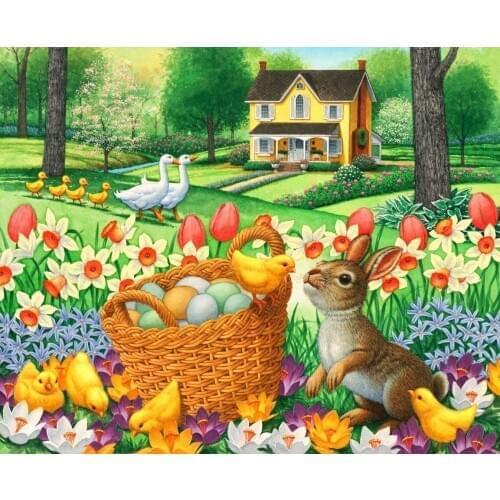 Diamond Painting Garden Scenic DIY Diamond Embroidery Flower Full Square Rhinestones Cross Stitch Animal Mosaic Home Decoration