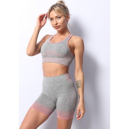 3pcs Seamless Women Yoga Set Sport Suit Gymwear Workout Clothes Short Sleeve Gym Crop Top High Waist Leggings Fitness Wear