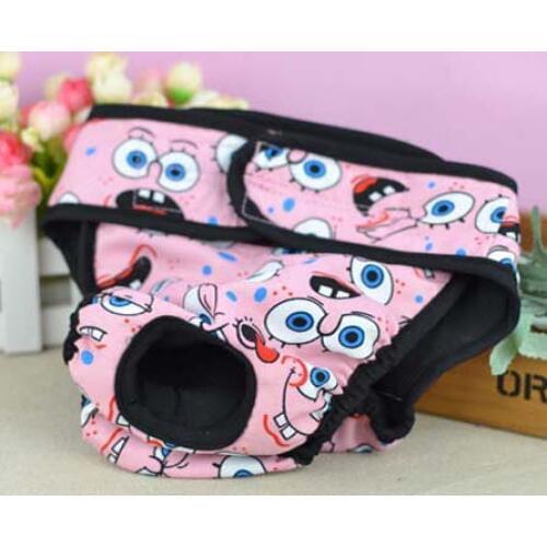 Bob Sponge Print Large Size Dog Diaper Pants Big Dog Shorts Physical Panties Golden Retriever/Scottish Collie/Samoyed