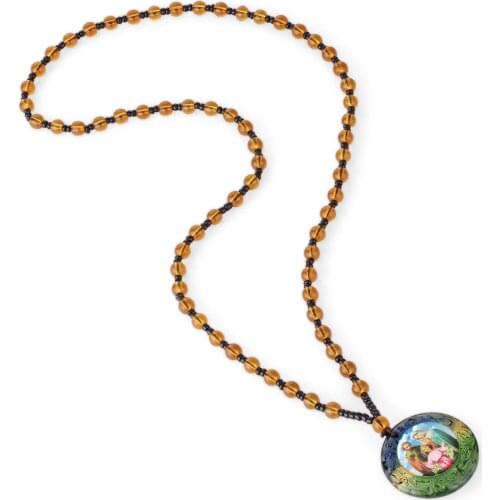 Christian Holy Family Pendant Rosary Necklace for Men Women Prayer Beads Chain Unisex Jewelry Communion Baptism Gifts