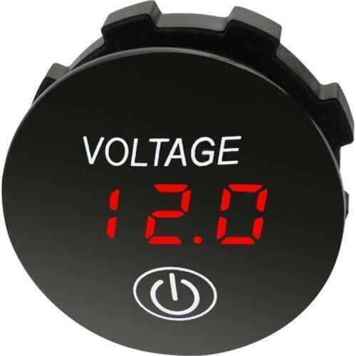 12V-24V Car Motorcycle LED Panel Digital Voltage Meter Battery Capacity Display Voltmeter with Touch ON OFF Switch