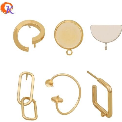 Cordial Design 50Pcs Jewelry Accessories/DIY Parts/Jewelry Making/Genuine Gold Plating/Earring Findings/Hand Made/Earrings Stud