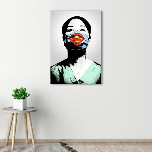 Home Decor Canves Painting Print Super Nurse Graduation Gift Large Black and White Nurse Appreciation