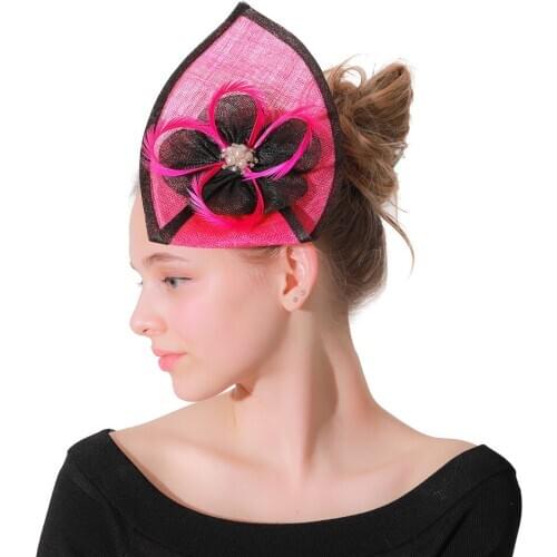 Sinamay Kentucky Fedora Hats Teardrop Hair Fascinator Hats Gold Fascinator Headpiece Women Headband Hair Accessories