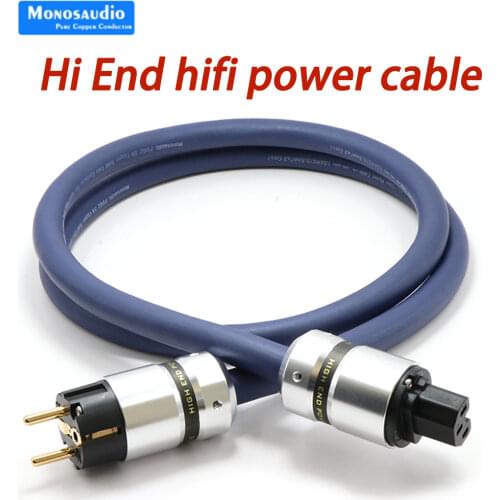 Hight Quality P902 OFC 6 square AC Power cords Cable Audio Grade with Aluminum alloy EU version power plug hifi EU power cable