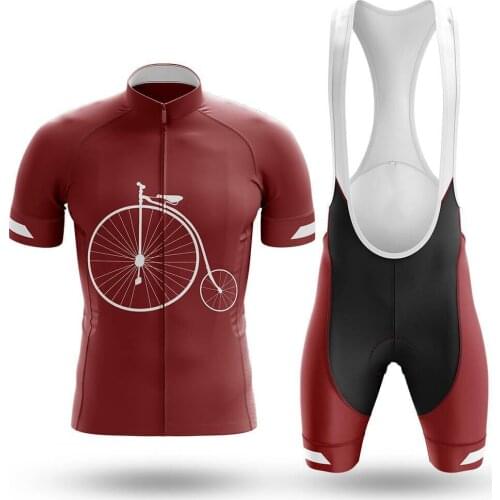 Penny Farthing Bike Cycling Jersey Set Sport Team Bike Men Clothing Quick Dry Summer Sleeve Cycling Road Ride Shirt Bib Short