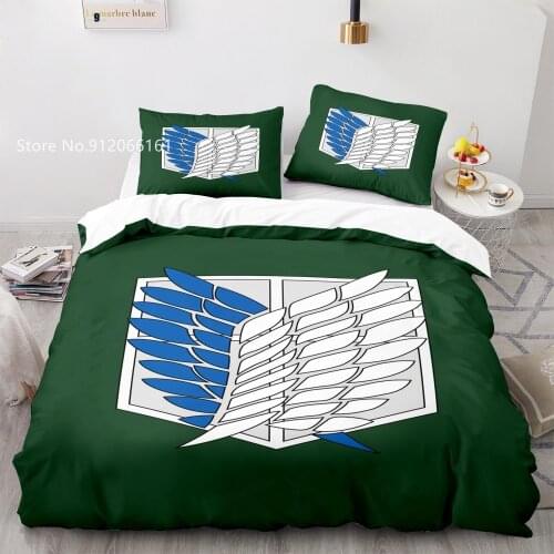 Attacking Giant Bedding Set Attack On Titan Duvet Cover 2/3 Pieces Japan Anime Bed Quilt Cover For Teen Bedspread (No Sheets)